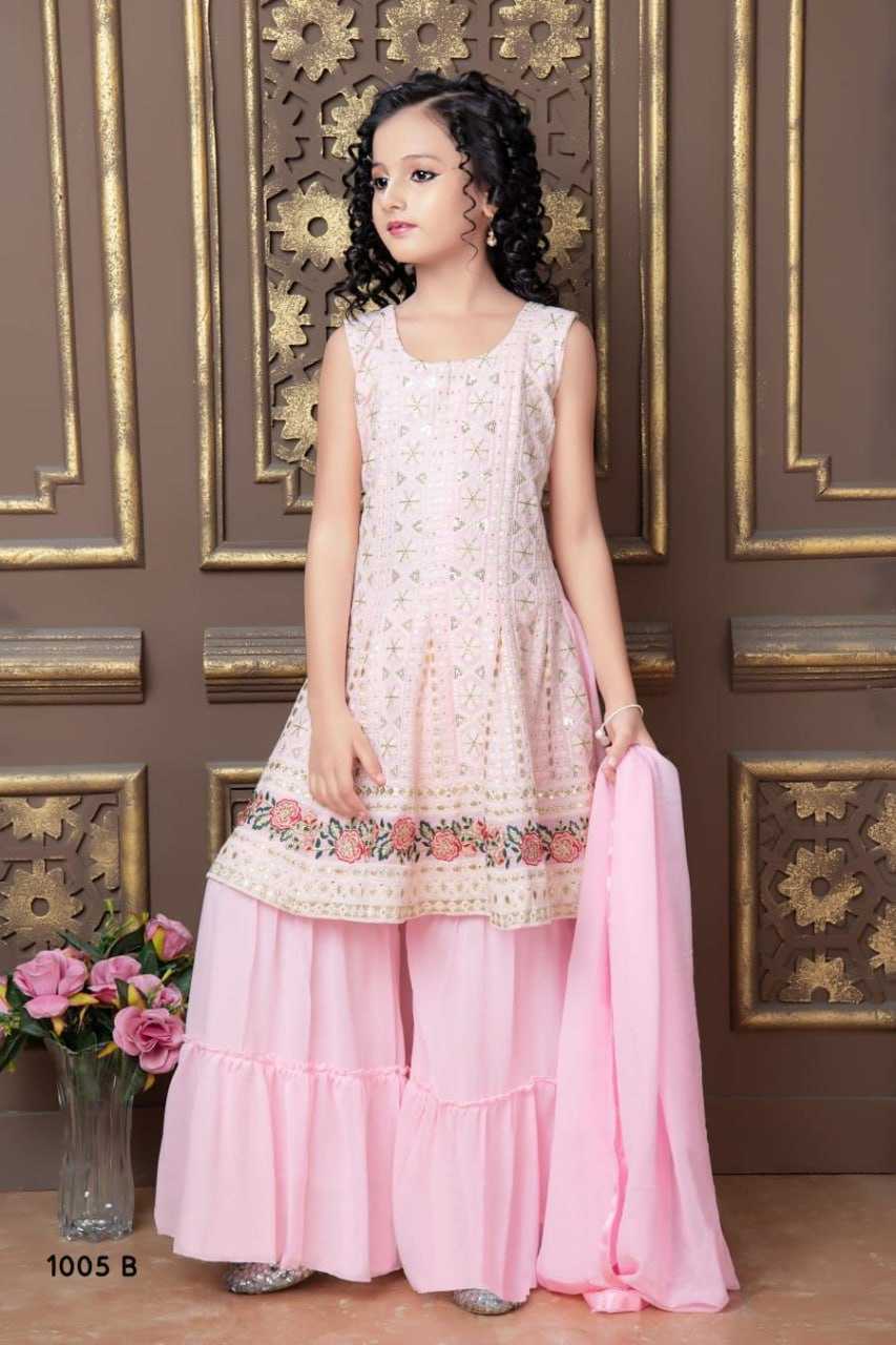 YNF GEORGETTE KSB 1006 WHOLESALE KIDS SHARARA MANUFACTURER   